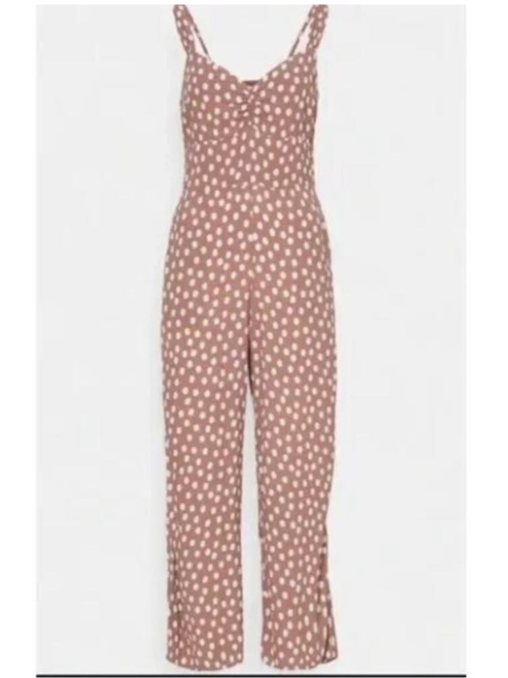 Abercrombie & Fitch Cinched Front Dusty Pink Polka Dot Jumpsuit - Size XS